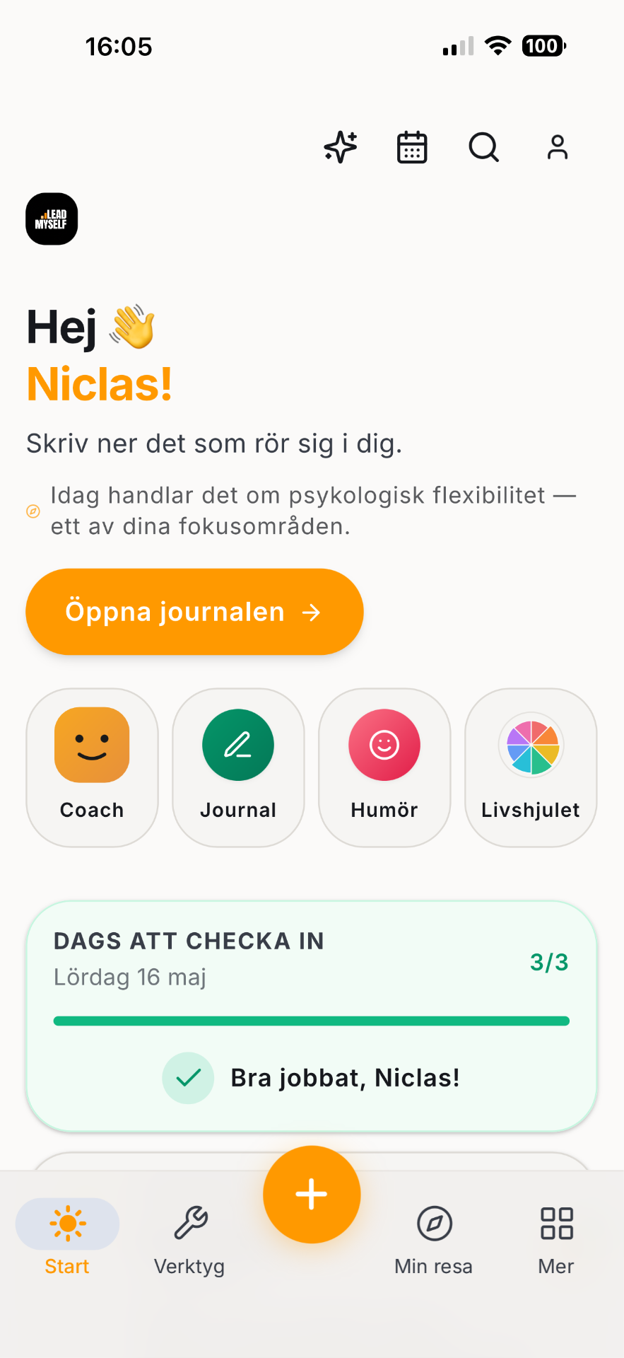 LeadMyself app skärmdump 1